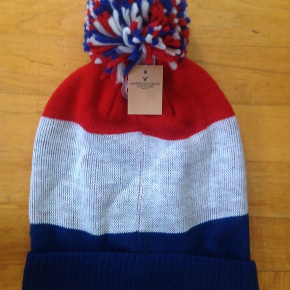 American Eagle USA Olympic Pom Pom Beanie Hat - Picture 6 of 8